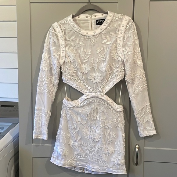 Nasty Gal Dresses & Skirts - Nasty Gal Cut out Mini White Embroidered Dress XS